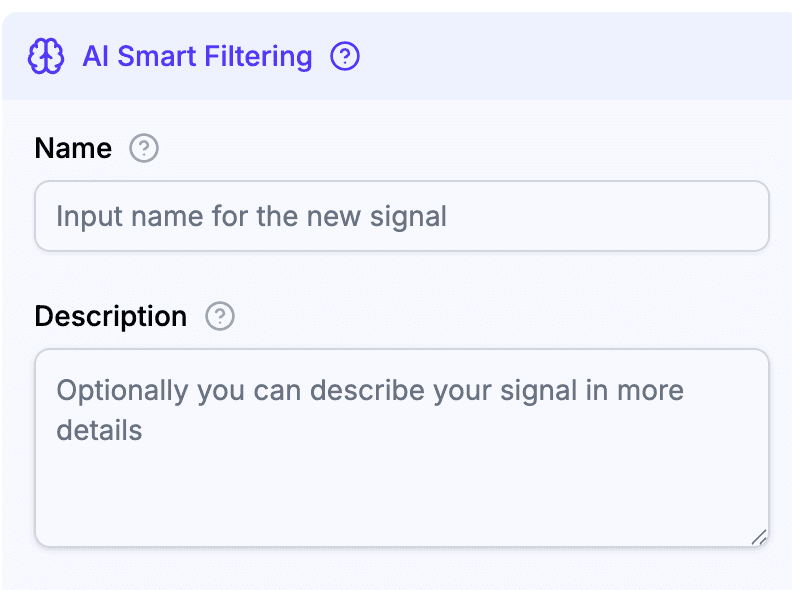 Signal creation interface